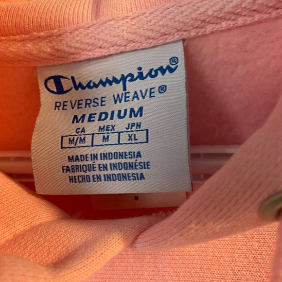 Champion Medium Reverse Weave Cropped Cut-off Hoodie in Pink - Picture 3 of 5